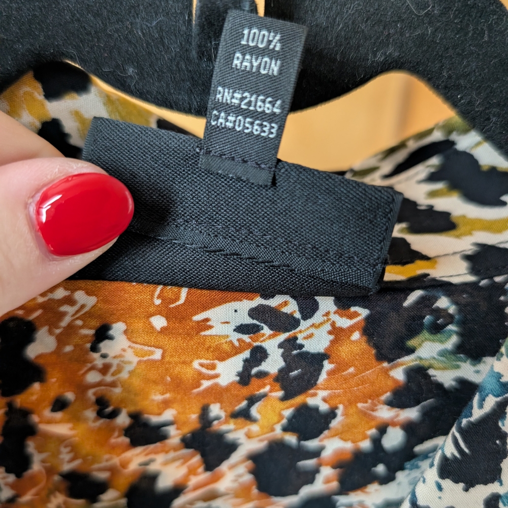 Foxcroft Colorful Abstract Button Down Shirt - Picture 8 of 11